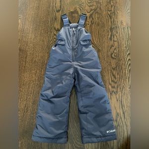 Columbia snow slope bib pants, size 4T